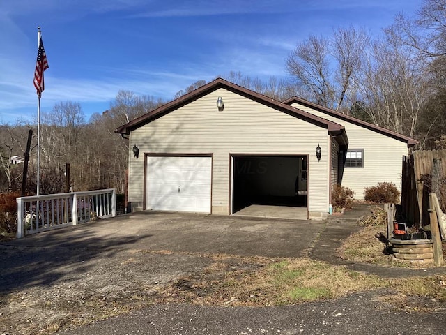 view of garage