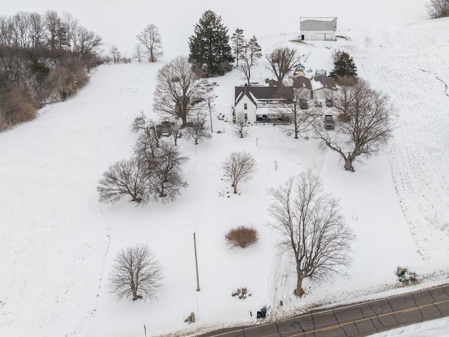 view of snowy aerial view