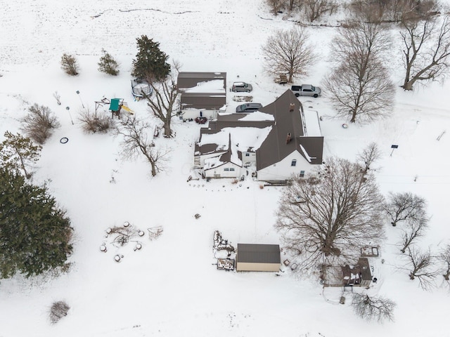 view of snowy aerial view