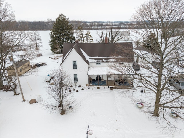 view of snowy aerial view