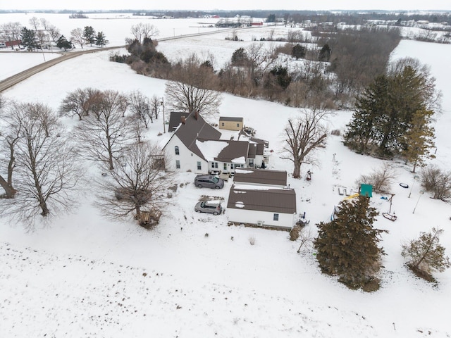 view of snowy aerial view