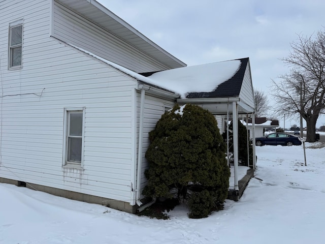 view of snowy exterior