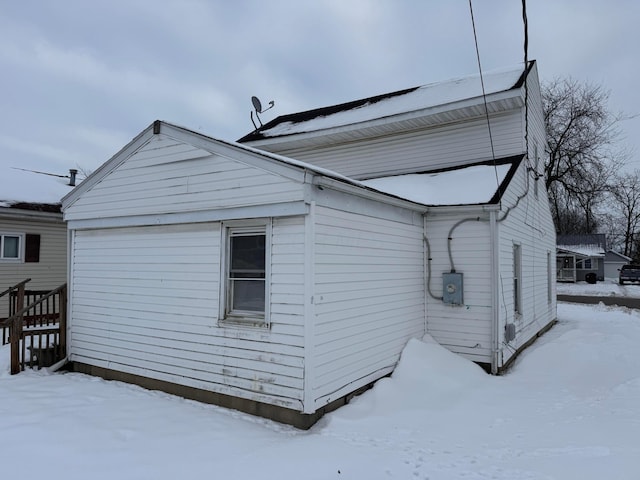 view of snowy exterior