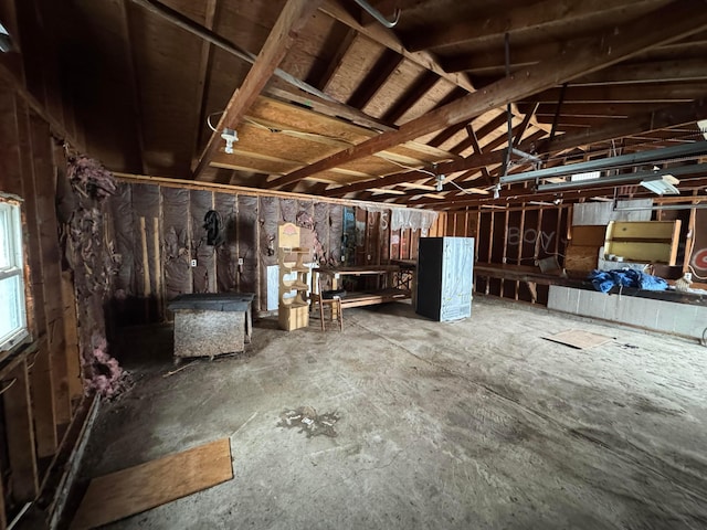 misc room featuring vaulted ceiling