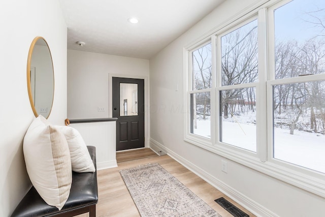 entryway featuring light hardwood / wood-style floors