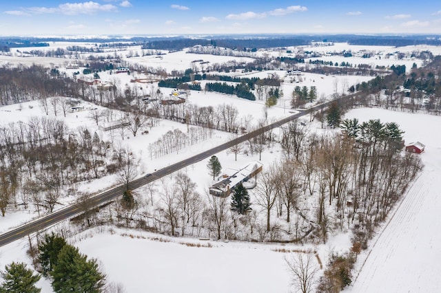 view of snowy aerial view