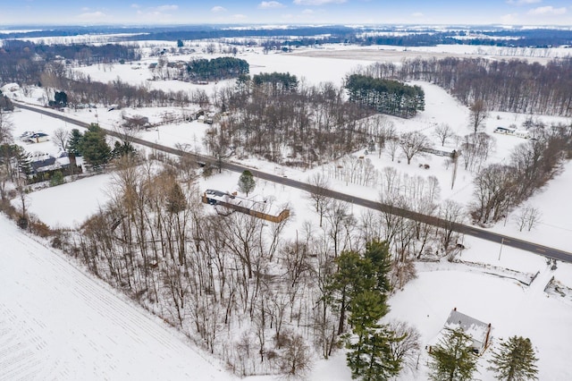 view of snowy aerial view