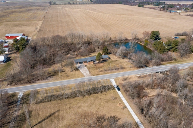 drone / aerial view with a rural view
