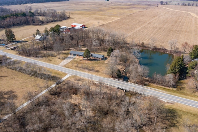 drone / aerial view with a rural view