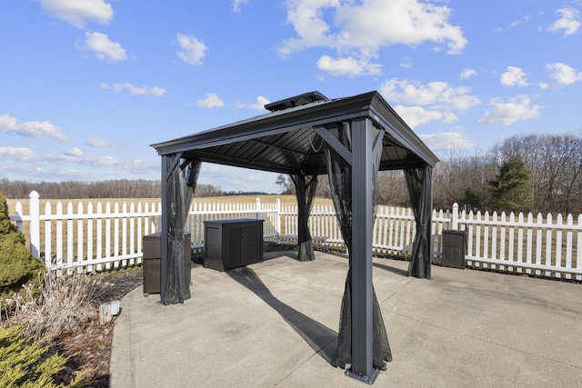 view of patio / terrace featuring a gazebo