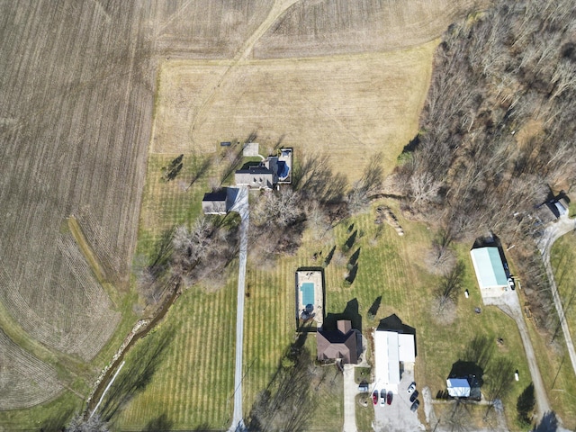 bird's eye view with a rural view