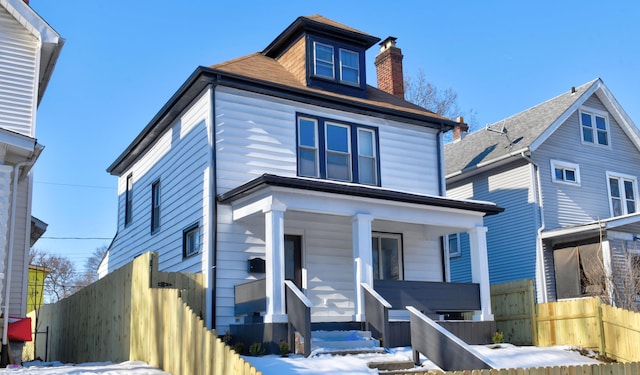 view of front of house with covered porch