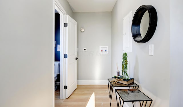 hallway featuring light hardwood / wood-style flooring