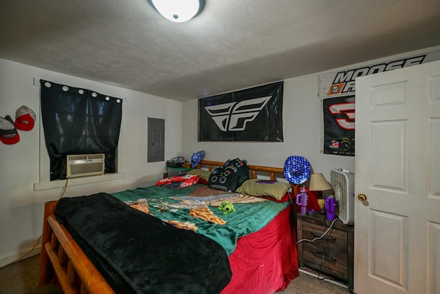 22 Fairlawn Ave, Glouster, OH 45732 - carpeted bedroom featuring cooling unit, electric panel, and a textured ceiling