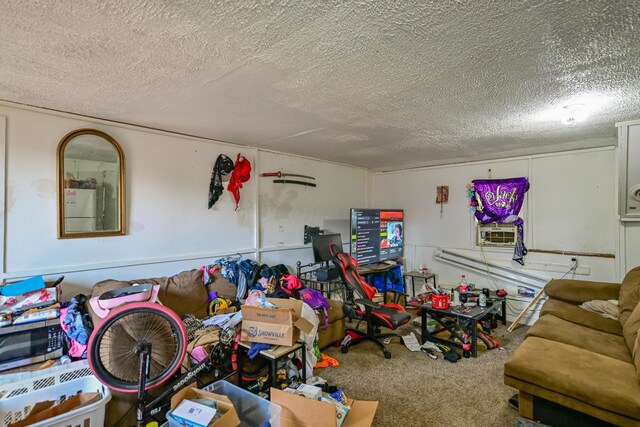 22 Fairlawn Ave, Glouster, OH 45732 - living room with a textured ceiling and carpet floors