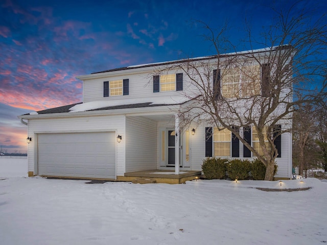 view of front of home featuring a garage