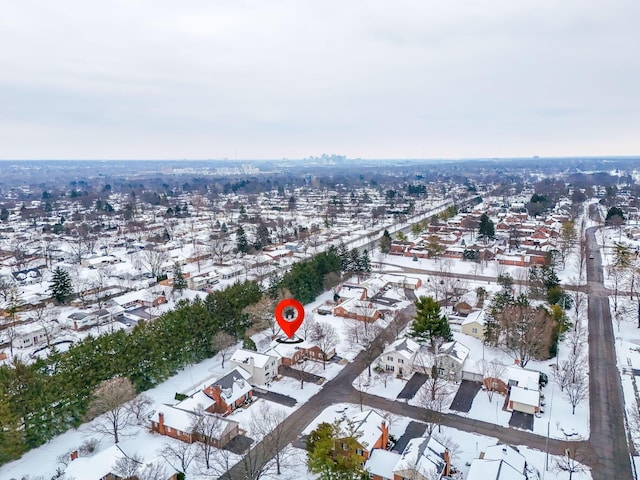 view of snowy aerial view