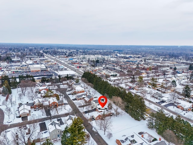 view of snowy aerial view