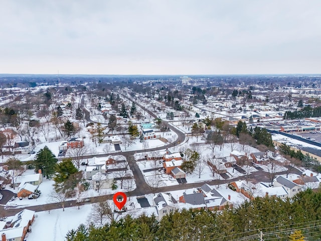 view of snowy aerial view