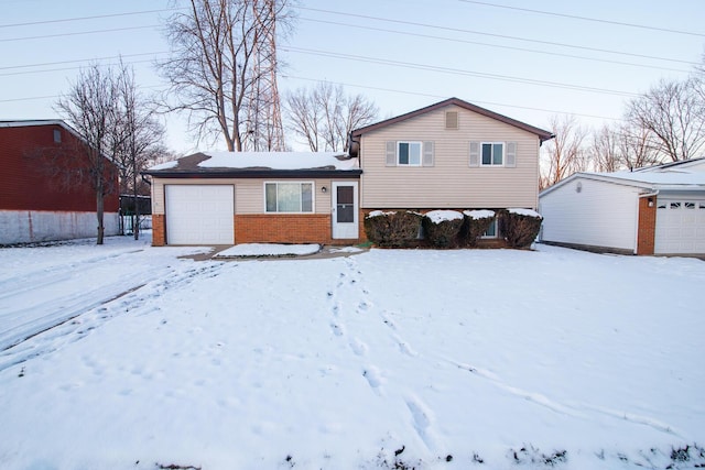 tri-level home featuring a garage