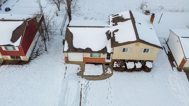 view of snowy aerial view