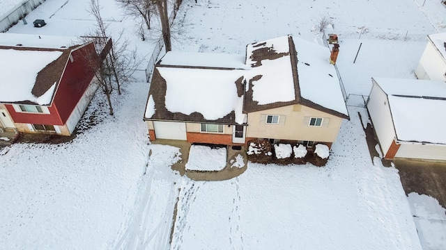 view of snowy aerial view