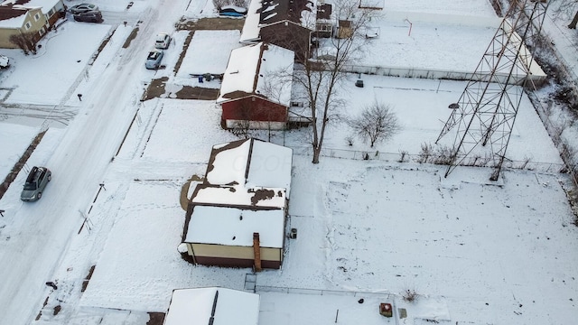 view of snowy aerial view