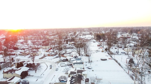 view of snowy aerial view