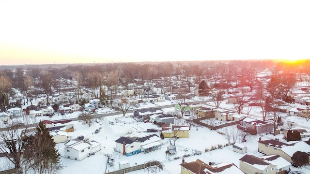 view of snowy aerial view