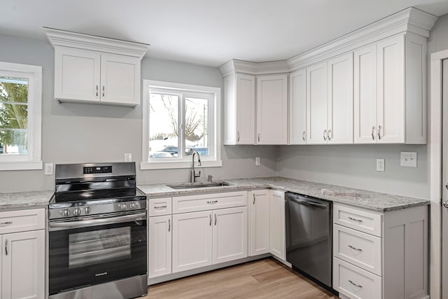 kitchen featuring sink, white cabinetry, and stainless steel appliances