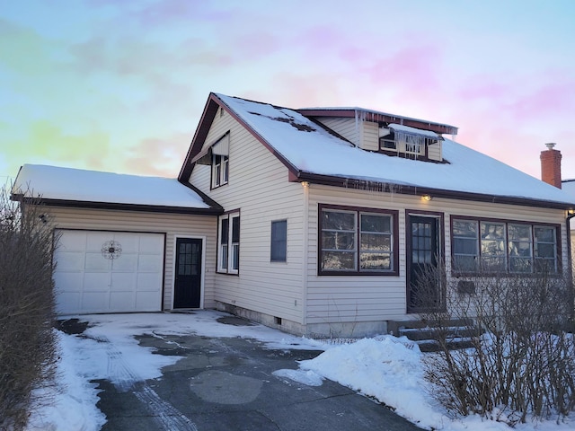 view of front of home featuring a garage