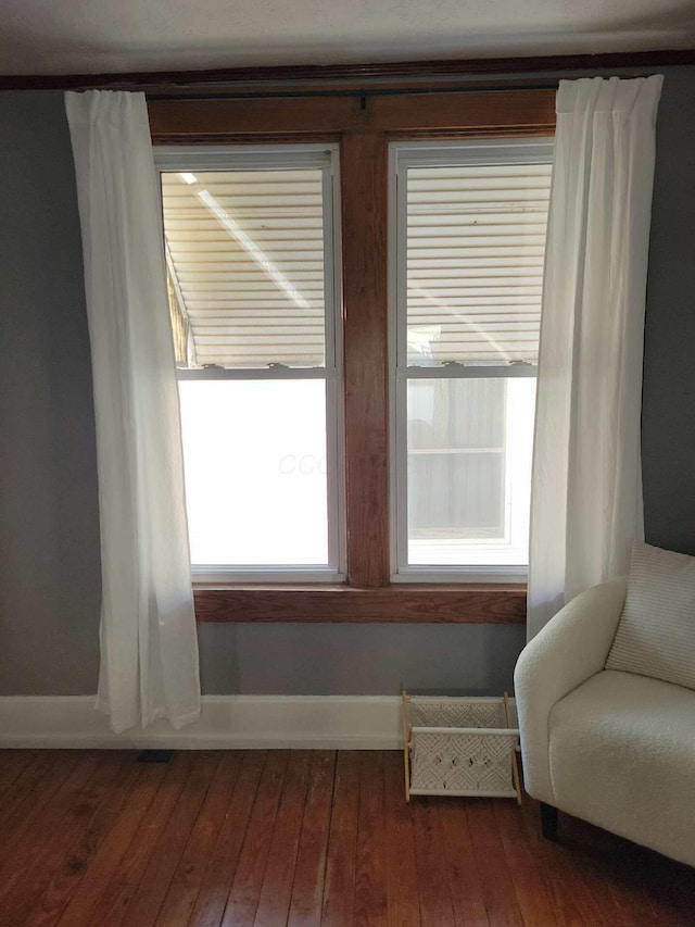 interior space with hardwood / wood-style flooring