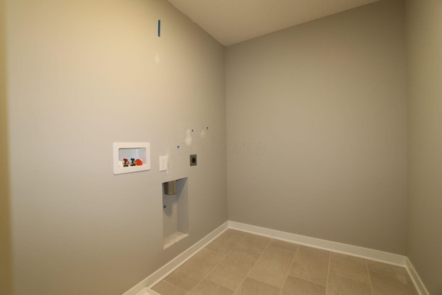 laundry area with hookup for an electric dryer and hookup for a washing machine