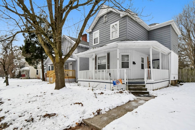 view of front of house featuring covered porch