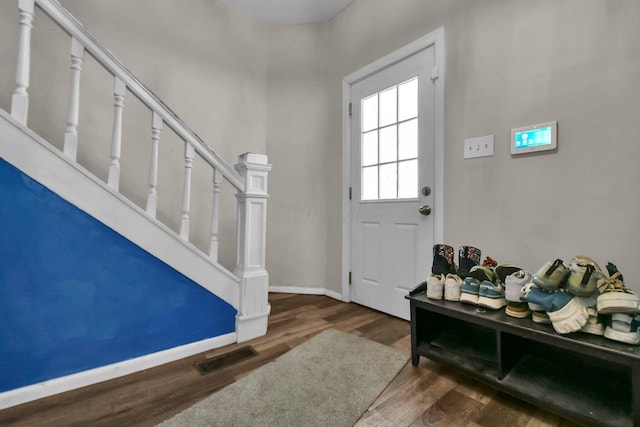 foyer featuring dark hardwood / wood-style flooring