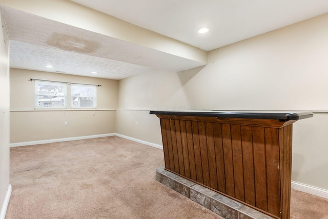 bar with light colored carpet