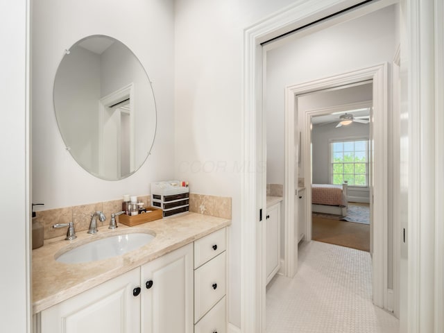 bathroom featuring vanity and tile patterned flooring