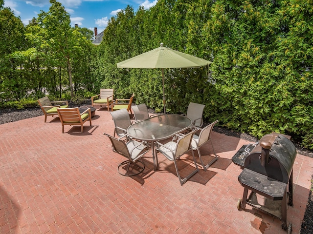 view of patio / terrace with a grill