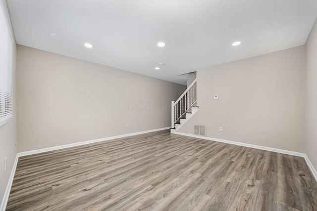 unfurnished room featuring light wood-type flooring