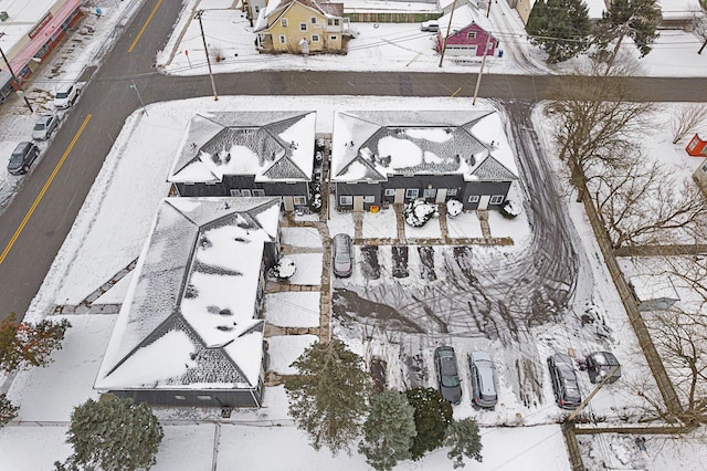 view of snowy aerial view