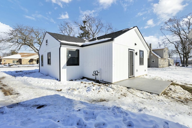 view of snowy exterior