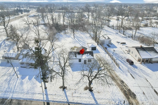 view of snowy aerial view