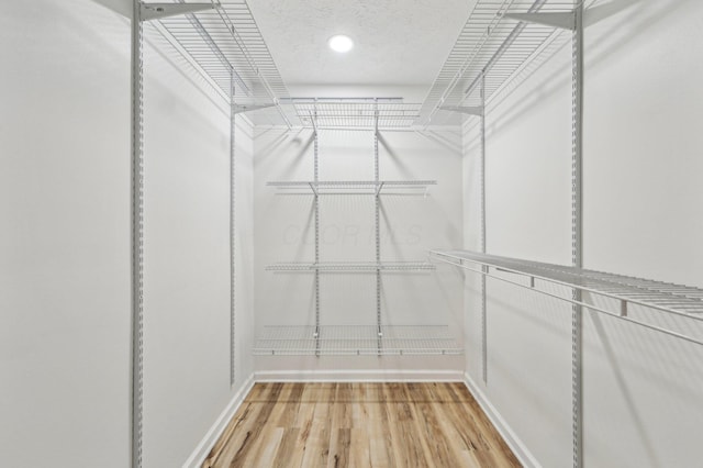 walk in closet featuring hardwood / wood-style floors