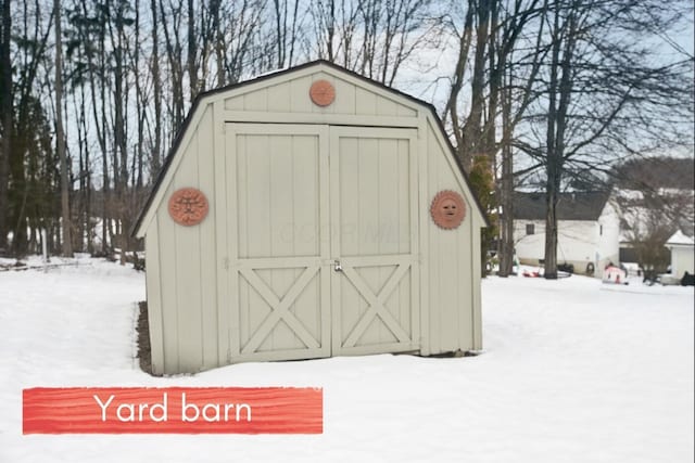 view of snow covered structure