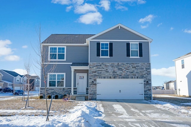 view of front of house with a garage