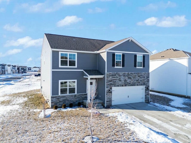 view of property featuring a garage