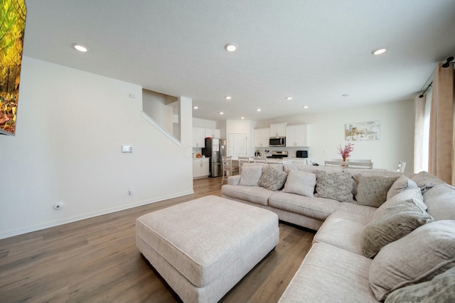 living room featuring hardwood / wood-style floors