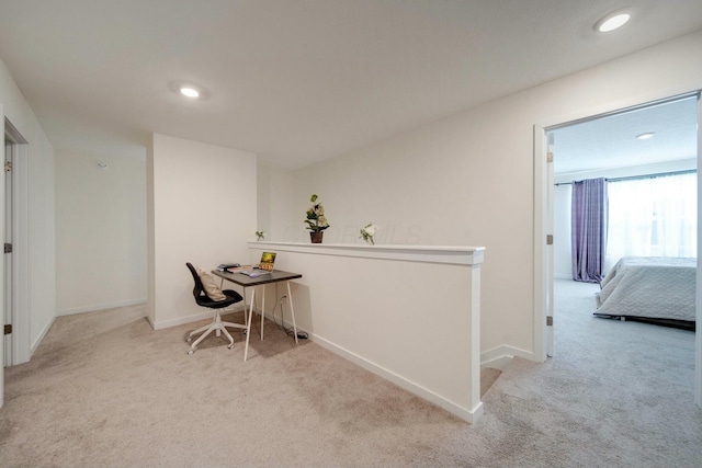 view of carpeted office space