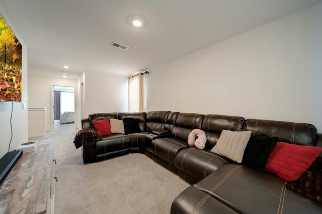 living room with carpet flooring