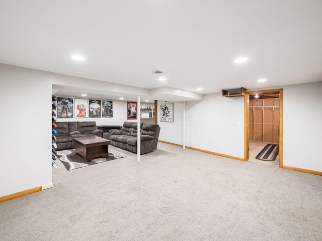 view of carpeted living room